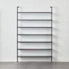 Stairway Wide Black Metal Wall Mount Bookshelf 96'' -Cb2 Stairway96inWdShelvesBlkSHF21