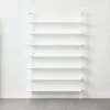 Stairway Wide White Metal Wall Mount Bookshelf 96'' -Cb2 Stairway96inWdShelvesWhtSHF21
