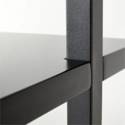 Stairway 2-Drawer Black Wall Mount Desk With Shelves 96'' -Cb2 Stairway96inWideDeskBlkAVSSF21