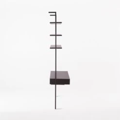 Stairway 2-Drawer Black Wall Mount Desk With Shelves 96'' -Cb2 Stairway96inWideDeskBlkSDSSF21