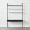 Stairway 2-Drawer Black Wall Mount Desk With Shelves 96'' -Cb2 Stairway96inWideDeskBlkSHF21