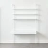 Stairway 2-Drawer White Wall Mount Desk With Shelves 96'' -Cb2 Stairway96inWideDeskWhtSHF21