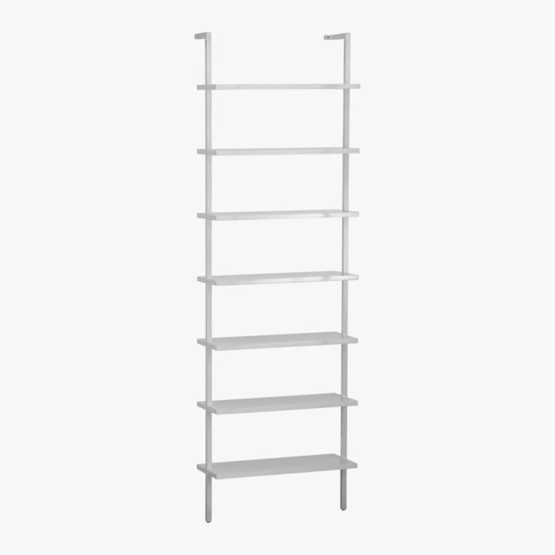 Stairway White Wall-Mounted Bookcase - 96" Height 9 Stairway White Wall-Mounted Bookcase - 96" Height - Image 7