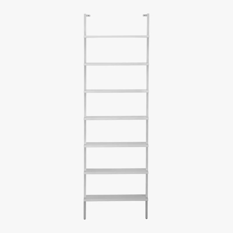 Stairway White Wall-Mounted Bookcase - 96" Height 8 Stairway White Wall-Mounted Bookcase - 96" Height - Image 6