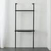 Stairway Black Wall Mount Desk With Shelf 72.5'' 1 Stairway Black Wall Mount Desk With Shelf 72.5'' -Cb2 StairwayDeskBlackShortROS18