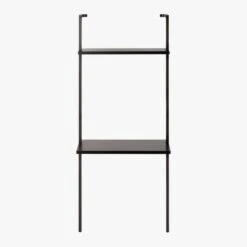 Stairway Black Wall Mount Desk With Shelf 72.5'' -Cb2 StairwayDeskBlackShortS18