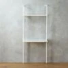 Stairway White Wall Mount Desk With Shelf 72.5'' -Cb2 StairwayDeskWhiteShortAVSHS16 1x1