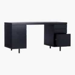 Stairway 6-Drawer Black Wood Desk -Cb2 StairwayModDskW2DrwrBkAV3QS20