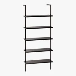 Stairway Black Wall-Mounted Bookcase - 72.5" Height 10 Stairway Black Wall-Mounted Bookcase - 72.5" Height -Cb2 StairwayShortBookshelfBlk3QFS18