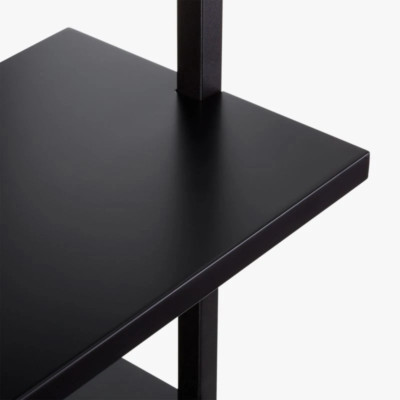 Stairway Black Wall-Mounted Bookcase - 72.5" Height 7 Stairway Black Wall-Mounted Bookcase - 72.5" Height - Image 5