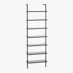 Stairway Black Metal Wall Mount Bookshelf 96'' -Cb2 StairwayTallBookshelfBlk3QFS18