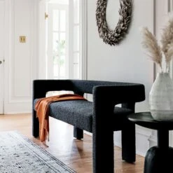 Raumont Handknotted Black Detailed Area Rug 5'x8' 15 Raumont Handknotted Black Detailed Area Rug 5'x8' -Cb2 StatureBenchBlackOC20 1x1