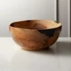 Still Teak Wood Serving Bowl 2 Still Teak Wood Serving Bowl -Cb2 StillTeakBlackResinBowlSHF19