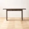 Stilt 2-Drawer Fumed Oak Wood Desk -Cb2 StiltFumedOakDeskSHF22