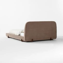 Stivale Light Brown Velvet Queen Bed 13 Stivale Light Brown Velvet Queen Bed -Cb2 StivaleMushroomQBed3QBSSS23