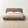 Stivale Light Brown Velvet Queen Bed -Cb2 StivaleMushroomQBedSHS23
