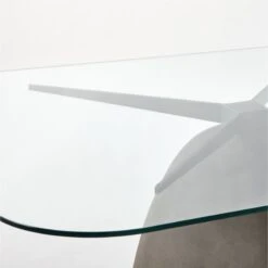 Stone Rectangular Grey Concrete Dining Table With Glass Top 13 Stone Rectangular Grey Concrete Dining Table With Glass Top -Cb2 StoneGreyTableRect95inAVSSS21