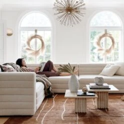 Ray Quartz Pendant Light -Cb2 StratoBoucle4PieceSectionalOC20 1x1A