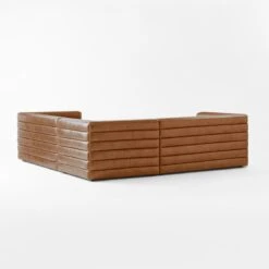 Strato 3-Piece L-Shaped Brown Leather Sectional Sofa 11 Strato 3-Piece L-Shaped Brown Leather Sectional Sofa -Cb2 StratoLthr3pcSect3QBSSF21