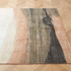 Sundown Handloomed Copper And Ivory Viscose Area Rug 5'x8' 7 Sundown Handloomed Copper And Ivory Viscose Area Rug 5'x8' -Cb2 SundownHdldVscCpprRug8x10SHS23