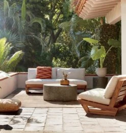 Terrazzo Black Outdoor Coffee Table -Cb2 SunsetTeakOutdoorCollectionMR20