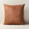 Surat Brown Embossed Leather Throw Pillow With Down-Alternative Insert 18'' -Cb2 SuratEmbdLthrDAPllw18x18SHF23