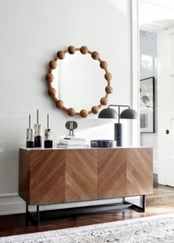 Suspend Marble And Brown Walnut Wood Media Console -Cb2 SuspendIIMediaConsoleJN20