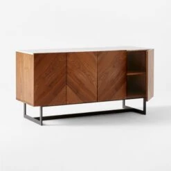 Suspend Marble And Brown Walnut Wood Media Console -Cb2 SuspendMediaConsole3QAVSSS22