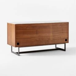 Suspend Marble And Brown Walnut Wood Media Console -Cb2 SuspendMediaConsole3QBSSS22