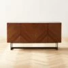 Suspend Marble And Brown Walnut Wood Media Console -Cb2 SuspendMediaConsoleSHS22