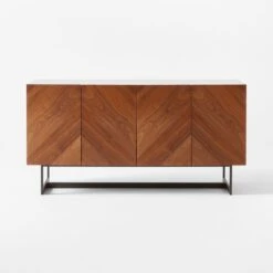 Suspend Marble And Brown Walnut Wood Media Console -Cb2 SuspendMediaConsoleSOSSS22