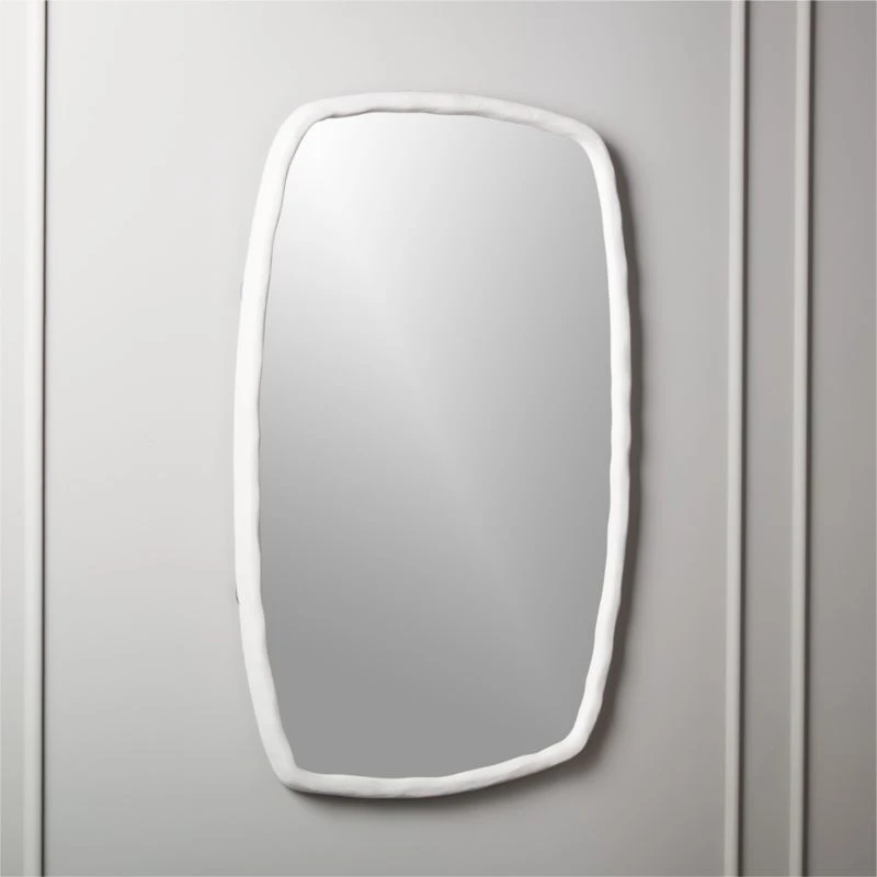 Suva White Rough Cast Wall Mirror 24"x36" 4 Suva White Rough Cast Wall Mirror 24"x36" - Image 2