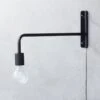 Swing Arm Black Wall Sconce -Cb2 SwingArmWallSconceBlkSHF16
