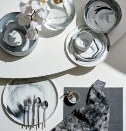 Swirl Black And White Dinner Plate -Cb2 SwirlDinnerwareFB21 1x1 5