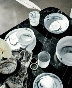 Swirl Black And White Serving Bowl 13 Swirl Black And White Serving Bowl -Cb2 SwirlDinnerwareTieDyeMR20 2