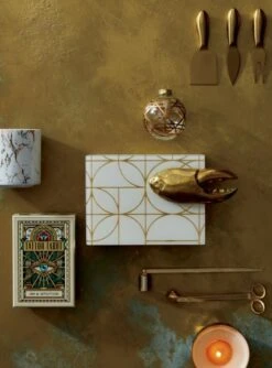 Helms Gold Cheese Knives Set Of 3 7 Helms Gold Cheese Knives Set Of 3 -Cb2 TattooTarotCardsBrassCandleOC18