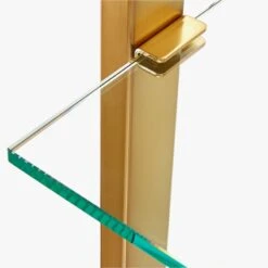 Tesso Brass Metal Wall Mount Bookshelf -Cb2 TessoBrushedBrassBookcsAVS20