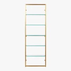 Tesso Brass Metal Wall Mount Bookshelf -Cb2 TessoBrushedBrassBookcsSOS20