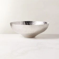 Thatch Hammered Polished Stainless Steel Serving Bowl