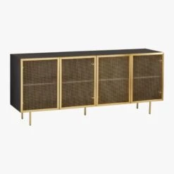 Trace Brass Wire Mesh Credenza 17 Trace Brass Wire Mesh Credenza -Cb2 TraceBrssMeshDrMediaCrdnz3QFS18