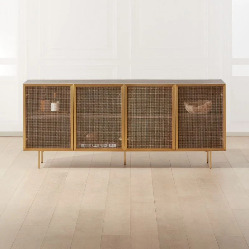Trace Brass Wire Mesh Credenza 4 Trace Brass Wire Mesh Credenza - Image 2