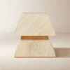 Tukul White Travertine Side Table -Cb2 TukulSideTableSHF23