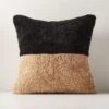 Two-Tone Sheepskin Fur Throw Pillow With Feather-Down Insert 20" -Cb2 TwoToneShrlngPllw20X20inSHF22