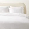 Valencea Organic Cotton Ribbed White Duvet Cover And Pillow Shams 1 Valencea Organic Cotton Ribbed White Duvet Cover And Pillow Shams -Cb2 ValenceaRdOgCWhtFQDvtCvrSHS23