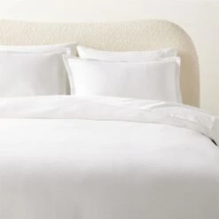 Valencea Organic Cotton Ribbed White Duvet Cover And Pillow Shams