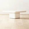 Vayle High-Gloss White Concrete Coffee Table Short -Cb2 VayleWhtCnctShortCffTblSHS22