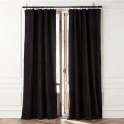 Black Velvet Window Curtain Panel 48''x96''