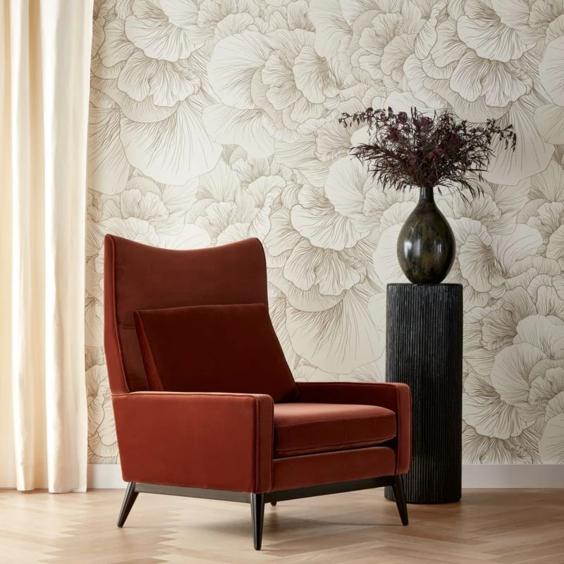 Venation Ivory Floral Wallpaper 4 Venation Ivory Floral Wallpaper - Image 2