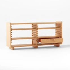 Ventura White Oak Console Table -Cb2 VenturaNtchdShrtBkshlf3QAVSSS22