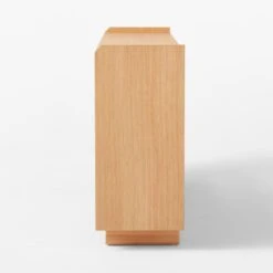 Ventura White Oak Console Table -Cb2 VenturaNtchdShrtBkshlfSDSSS22